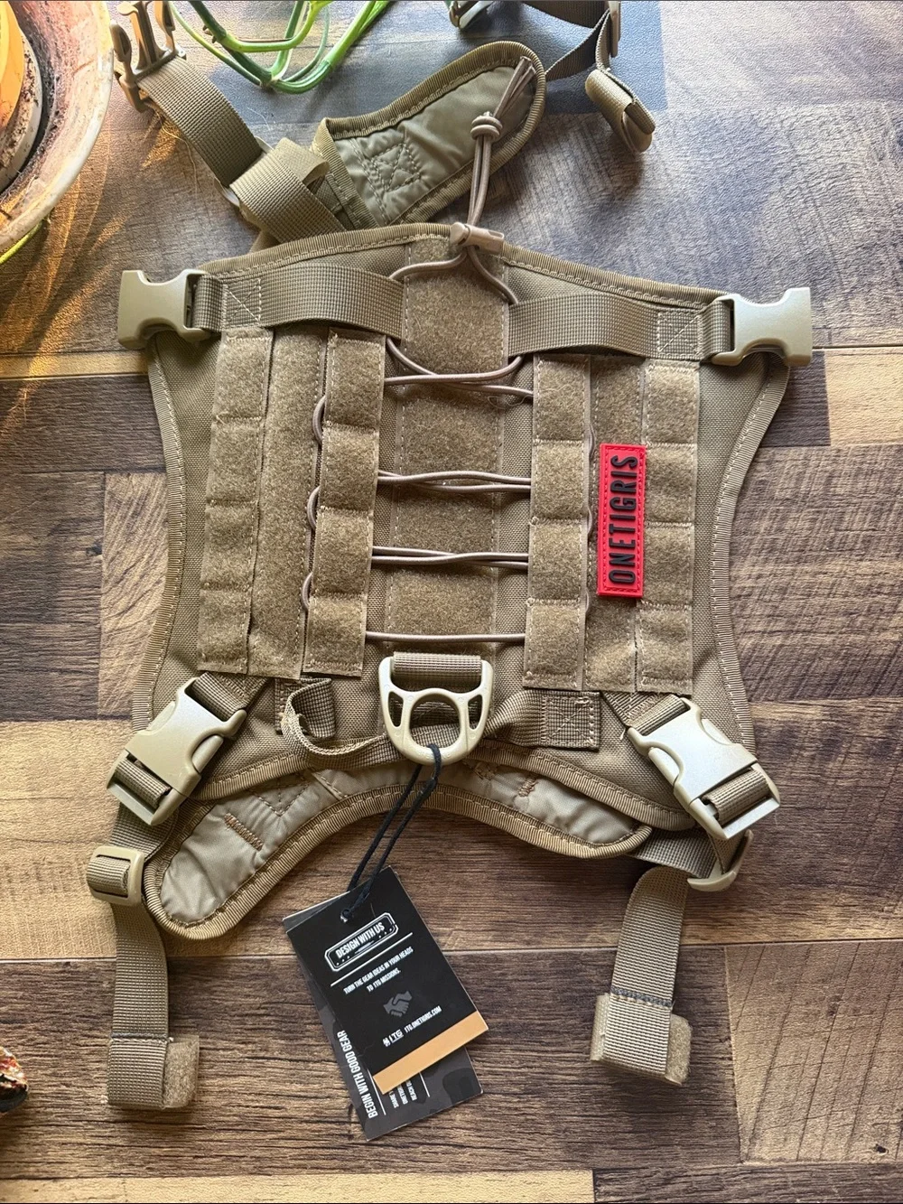 One Tigris Olive Tactical Dog Harness - Heavy Duty Walking Vest
